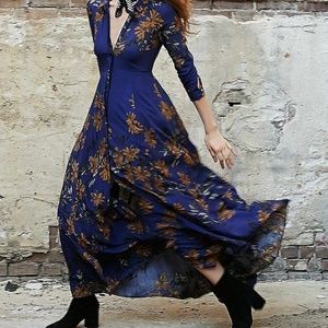 Free People After the Storm Maxi Shirt Dress xs